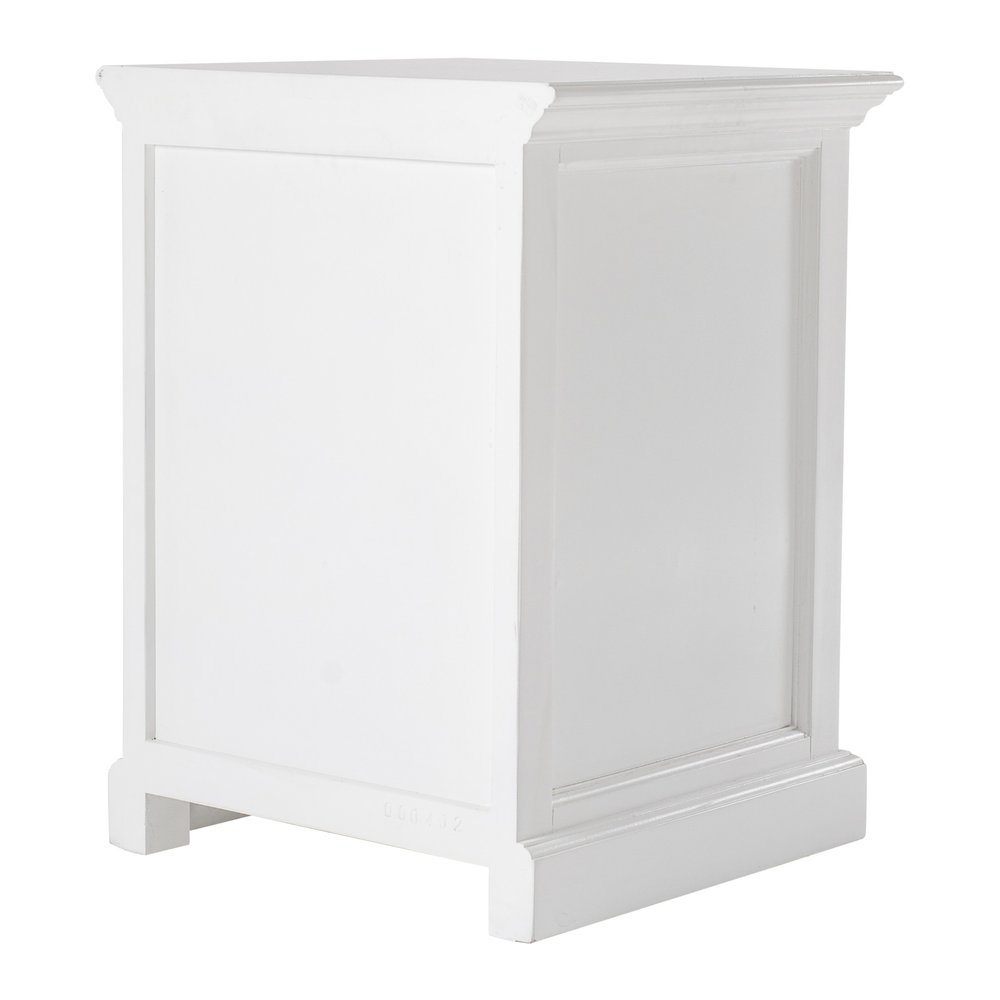 24" White Solid Wood Distressed One Drawer Nightstand — view 4