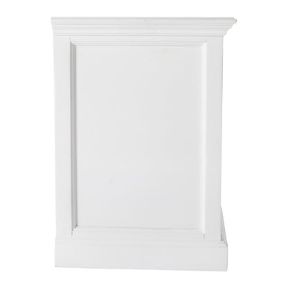 24" White Solid Wood Distressed One Drawer Nightstand HomeRoots