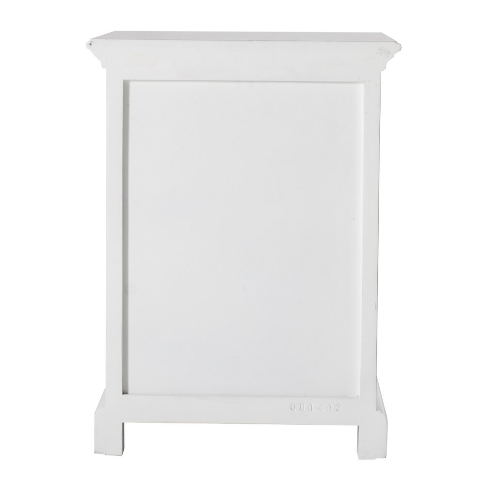 24" White Solid Wood Distressed One Drawer Nightstand HomeRoots