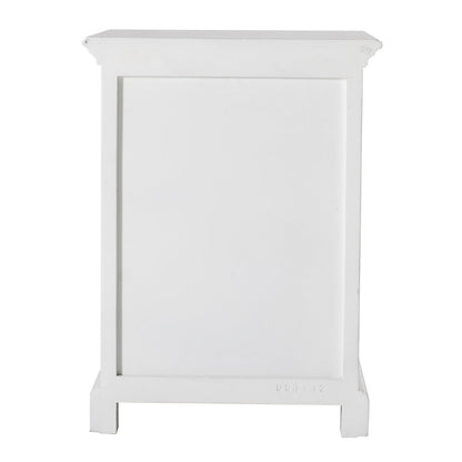 24" White Solid Wood Distressed One Drawer Nightstand HomeRoots