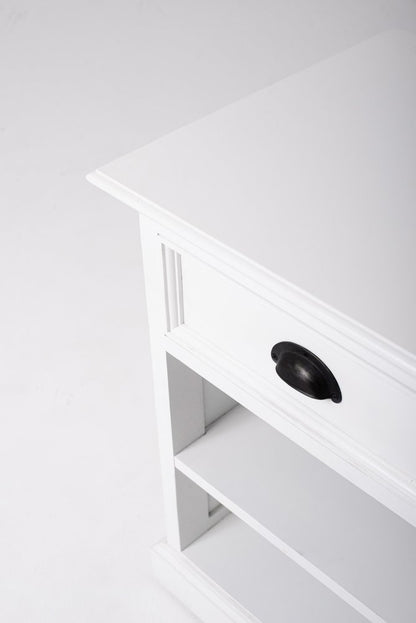 24" White Solid Wood Distressed One Drawer Nightstand HomeRoots