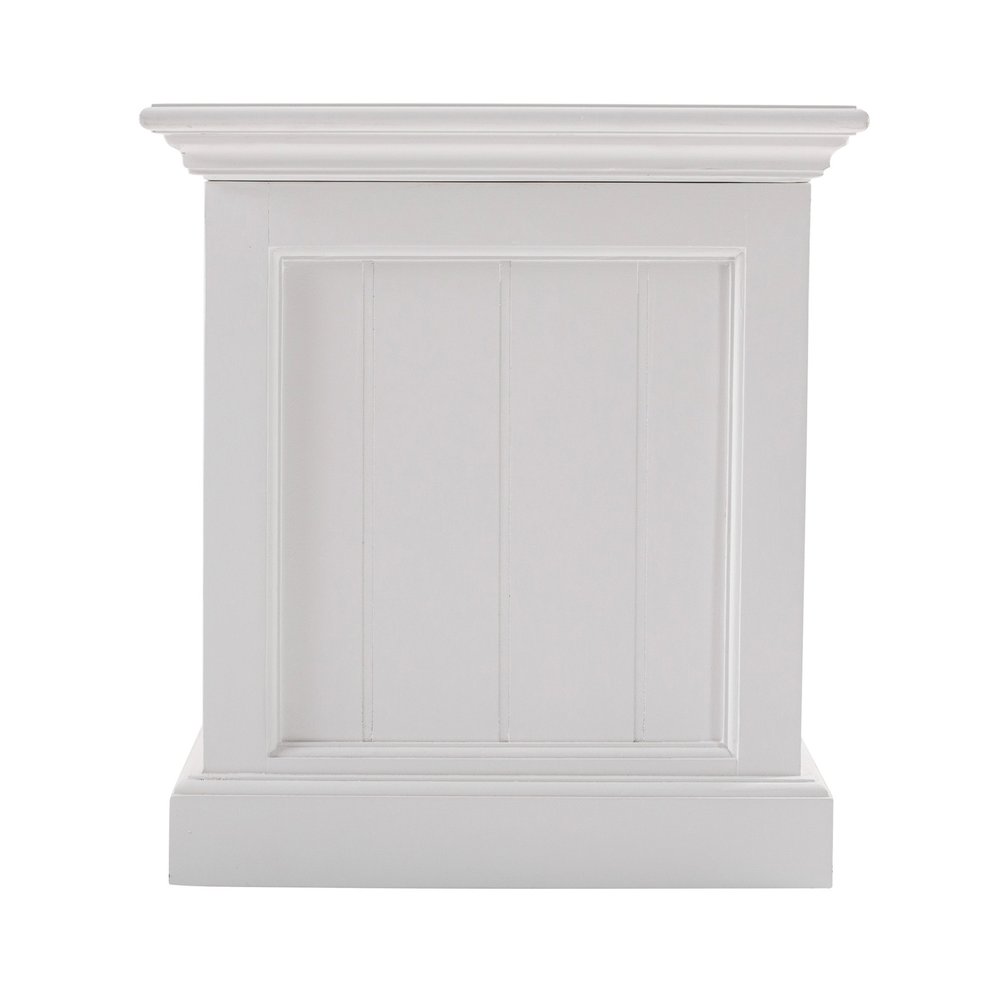 55" White Distressed Wood Storage Standard Bench With Flip Top — view 3