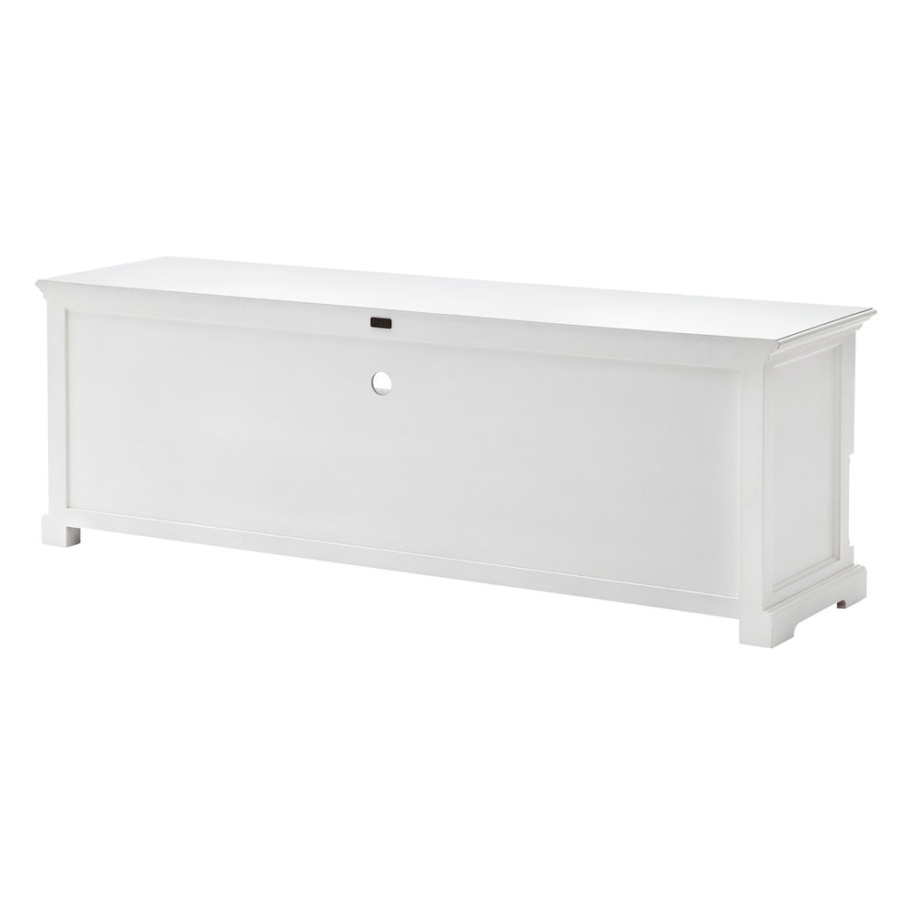 71" White Solid Console Table With Shelves And Drawers — view 5