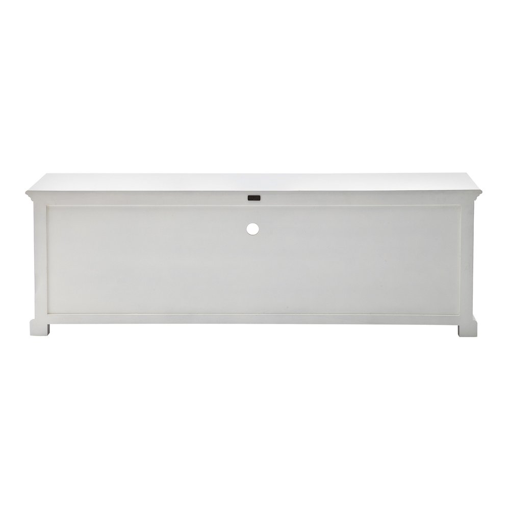 71" White Solid Console Table With Shelves And Drawers — view 6