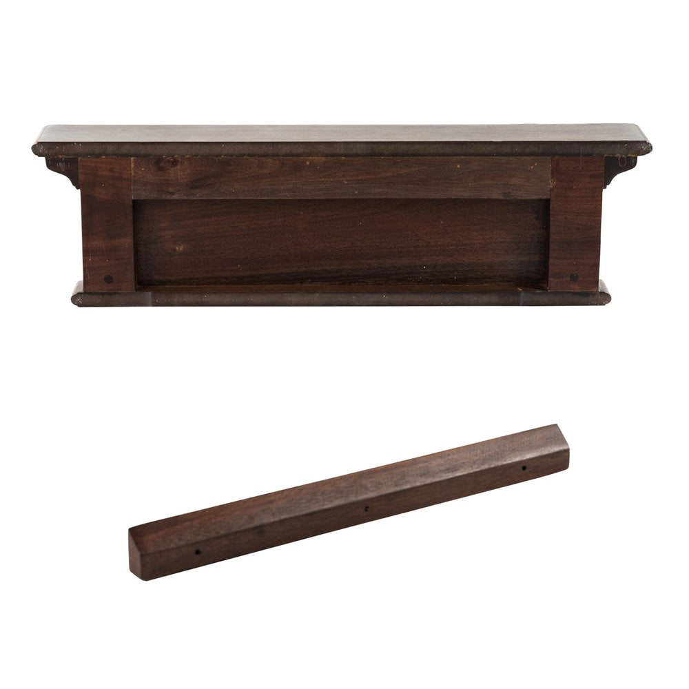 28" Brown Solid Wood Four Hook Wall Mount Coat Rack HomeRoots