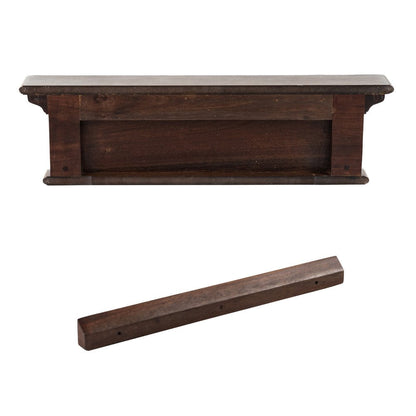 28" Brown Solid Wood Four Hook Wall Mount Coat Rack HomeRoots