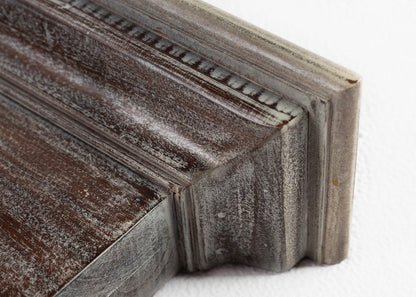 28" Brown Solid Wood Four Hook Wall Mount Coat Rack HomeRoots