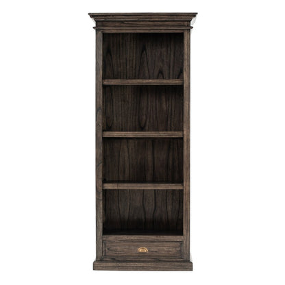 75" Brown and Black  Wood Four Tier Bookcase HomeRoots