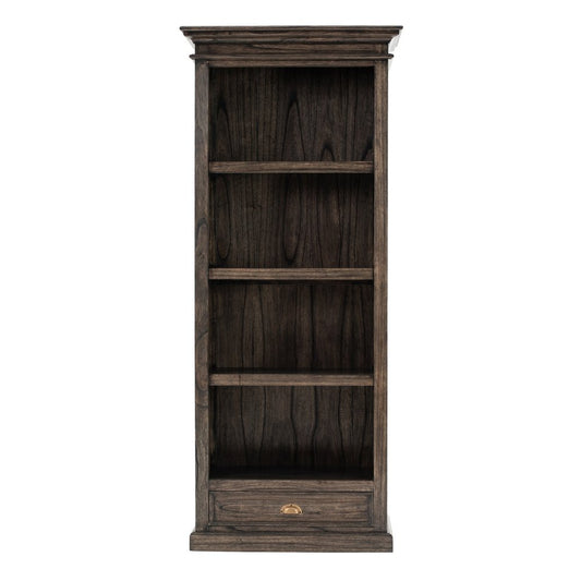 75" Brown and Black  Wood Four Tier Bookcase HomeRoots