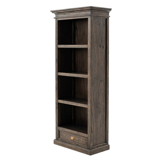 75" Brown and Black  Wood Four Tier Bookcase HomeRoots