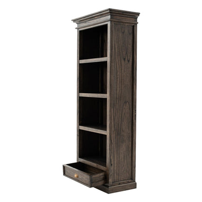 75" Brown and Black  Wood Four Tier Bookcase HomeRoots