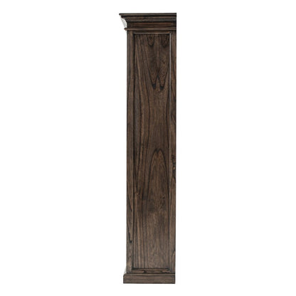 75" Brown and Black  Wood Four Tier Bookcase HomeRoots