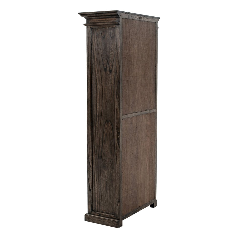 75" Brown and Black  Wood Four Tier Bookcase HomeRoots