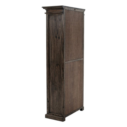75" Brown and Black  Wood Four Tier Bookcase HomeRoots