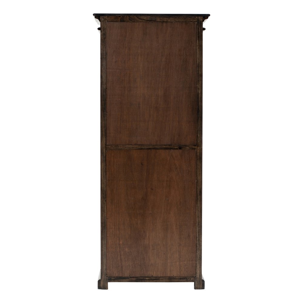 75" Brown and Black  Wood Four Tier Bookcase HomeRoots