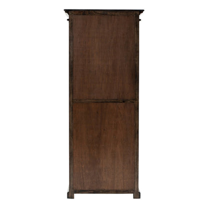 75" Brown and Black  Wood Four Tier Bookcase HomeRoots