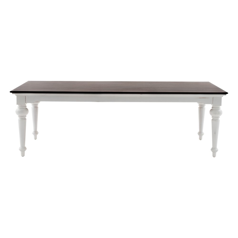 94" Dark Brown And White Solid Wood Dining Table — view 1