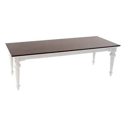 94" Dark Brown And White Solid Wood Dining Table HomeRoots