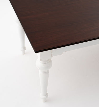 94" Dark Brown And White Solid Wood Dining Table HomeRoots