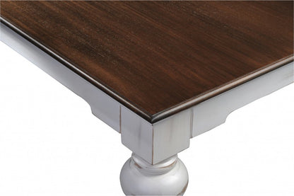 94" Dark Brown And White Solid Wood Dining Table HomeRoots