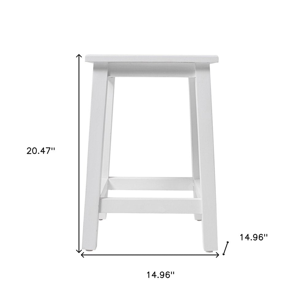 20" White Solid Wood Backless Bar Chair HomeRoots