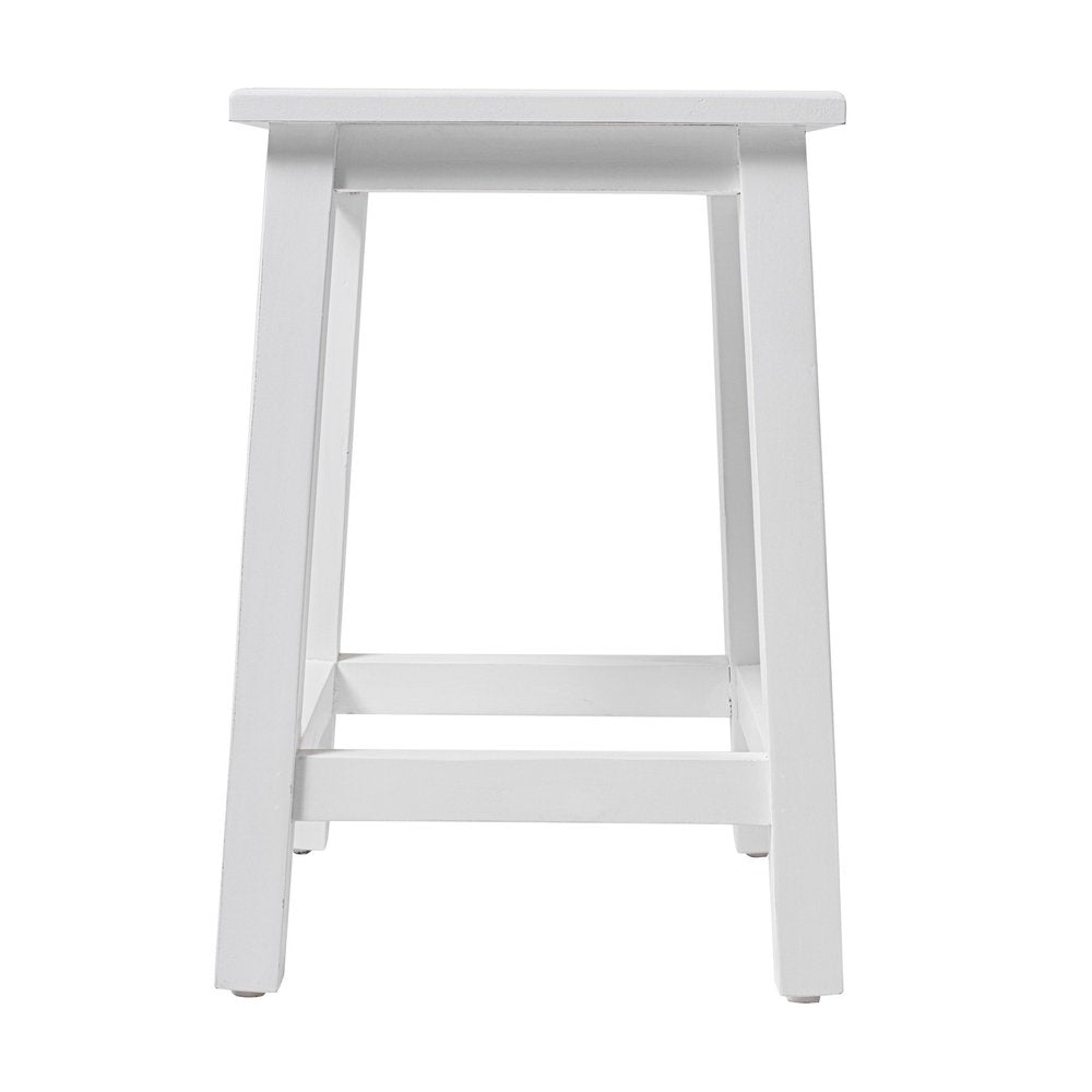 20" White Solid Wood Backless Bar Chair HomeRoots