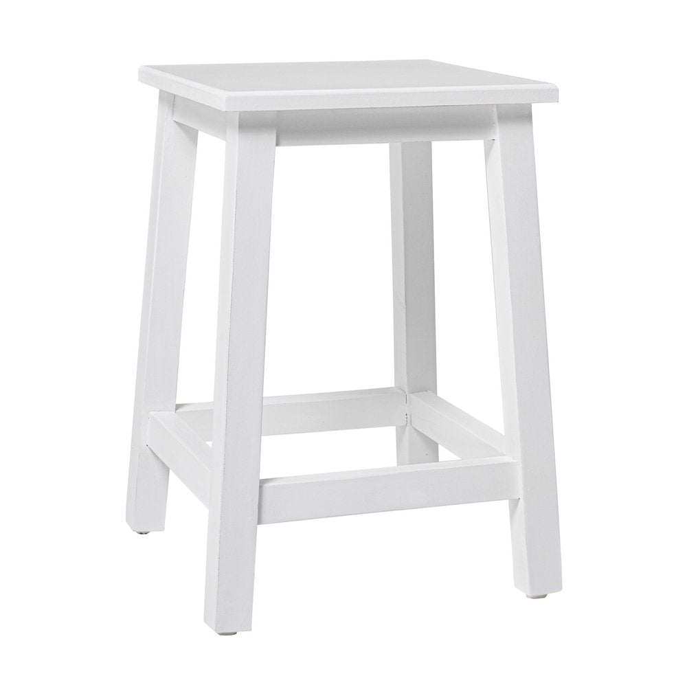 20" White Solid Wood Backless Bar Chair HomeRoots