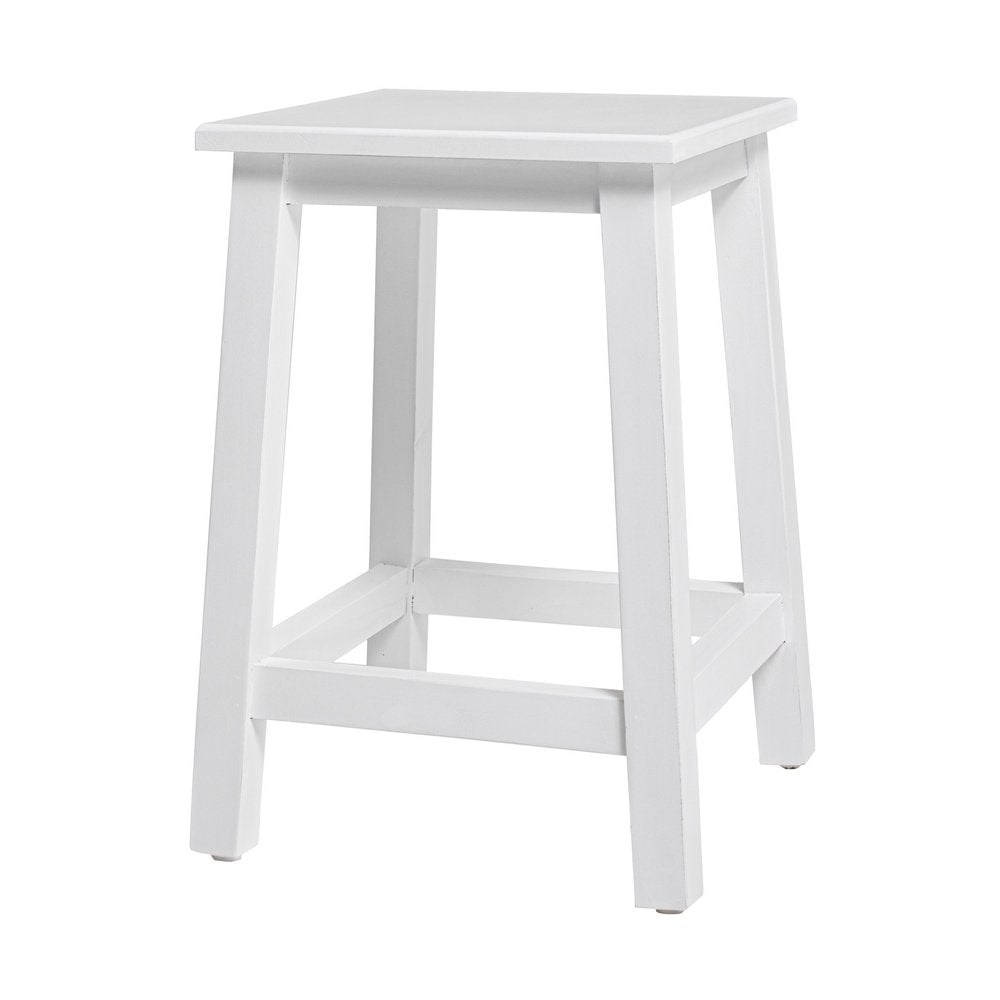 20" White Solid Wood Backless Bar Chair HomeRoots
