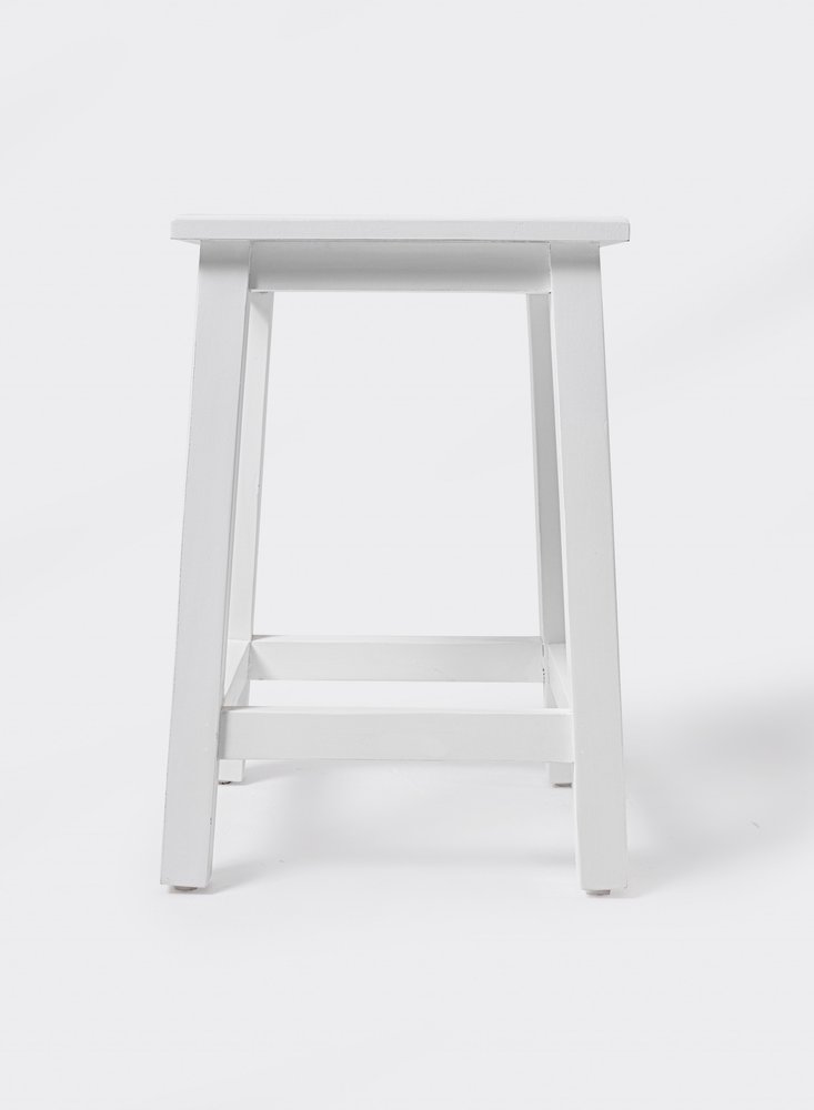 20" White Solid Wood Backless Bar Chair HomeRoots