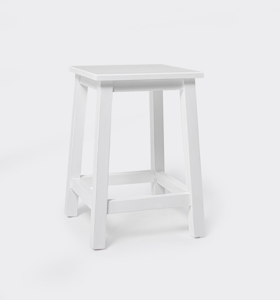 20" White Solid Wood Backless Bar Chair HomeRoots