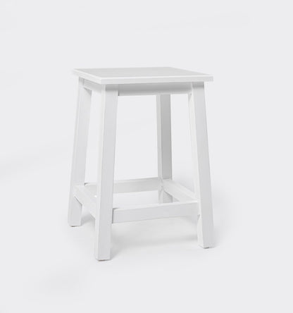 20" White Solid Wood Backless Bar Chair HomeRoots