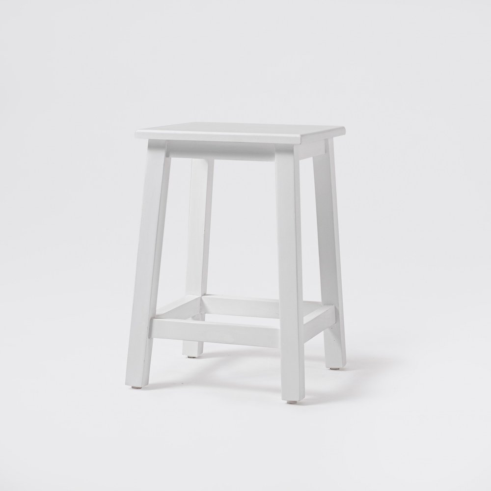 20" White Solid Wood Backless Bar Chair HomeRoots