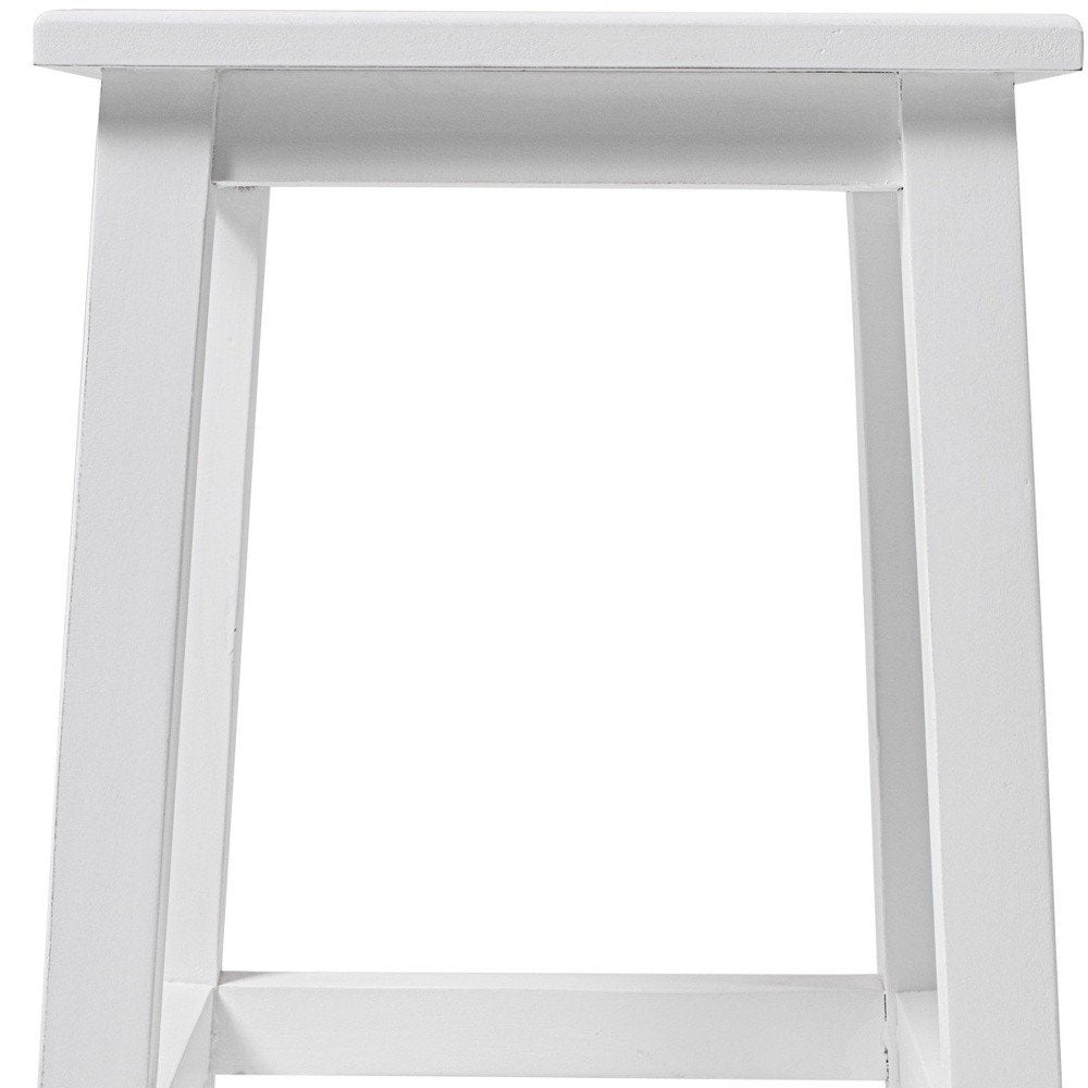 20" White Solid Wood Backless Bar Chair HomeRoots