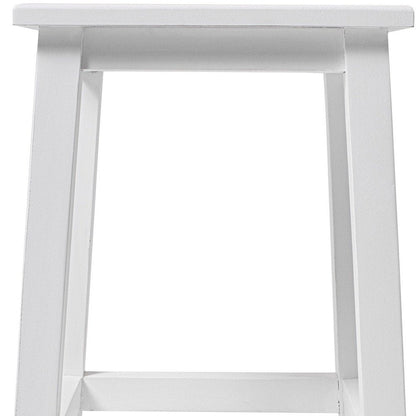 20" White Solid Wood Backless Bar Chair HomeRoots