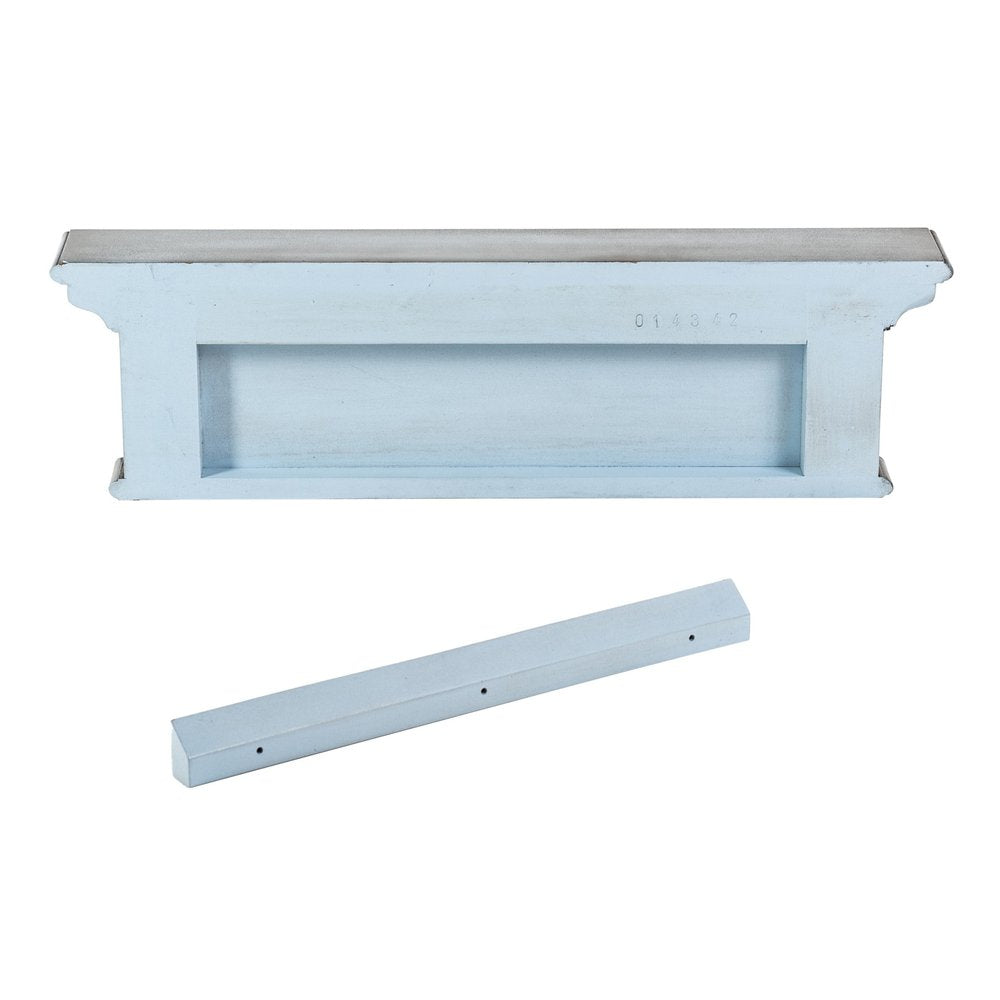 28" Black And Blue Solid Wood Four Hook Wall Mount Coat Rack - FurniFindUSA