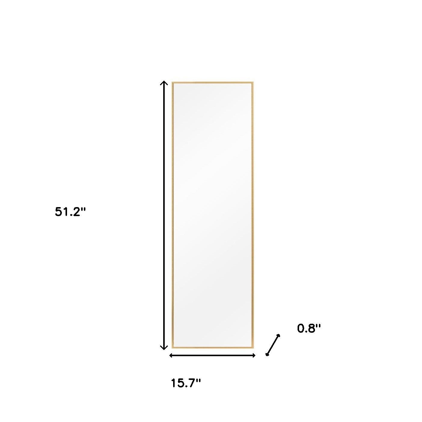 51" Gold Metal Framed Freestanding Standing Mirror