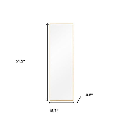 51" Gold Metal Framed Freestanding Standing Mirror