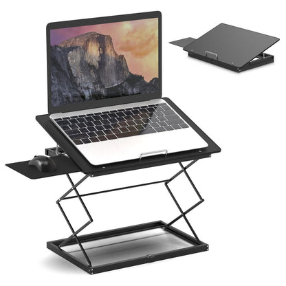 Black Compact Folding Laptop Desk or Laptop Stand with Mousepad HomeRoots
