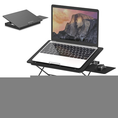 Black Compact Folding Laptop Desk or Laptop Stand with Mousepad HomeRoots
