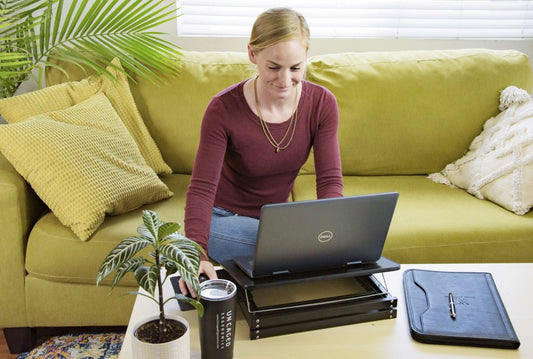 Black Compact Folding Laptop Desk or Laptop Stand with Mousepad HomeRoots