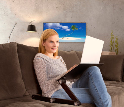 Black Folding Laptop Desk or Laptop Stand with Mousepad HomeRoots