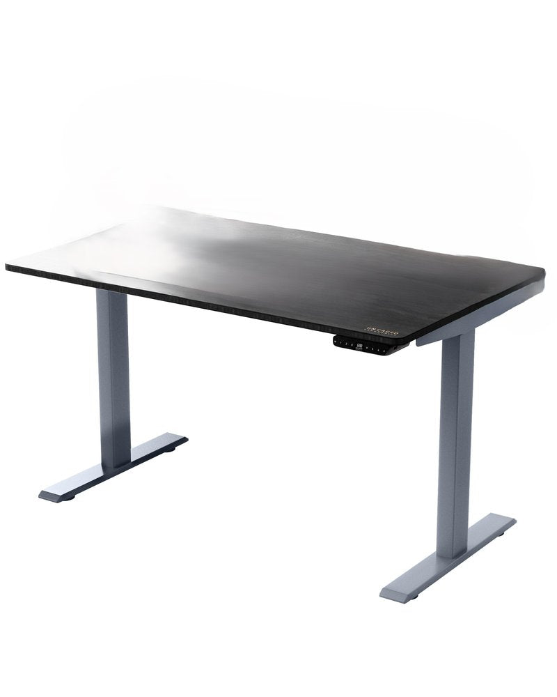 48" Adjustable Black and Gray Stainless Steel Standing Desk HomeRoots