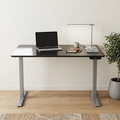 48" Adjustable Black and Gray Stainless Steel Standing Desk HomeRoots