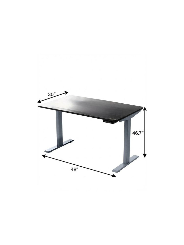 48" Adjustable Black and Gray Stainless Steel Standing Desk HomeRoots