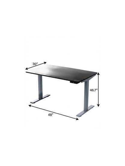 48" Adjustable Black and Gray Stainless Steel Standing Desk HomeRoots