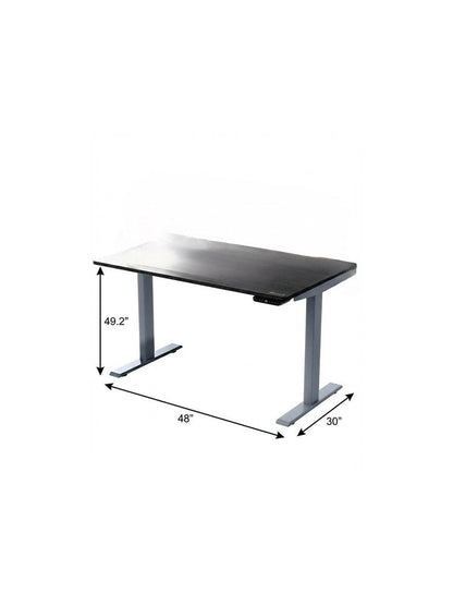 48" Adjustable Black and Gray Stainless Steel Standing Desk HomeRoots