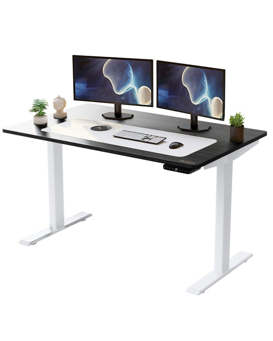 Premier 52" White Dual Motor Electric Office Adjustable Standing Desk - FurniFindUSA