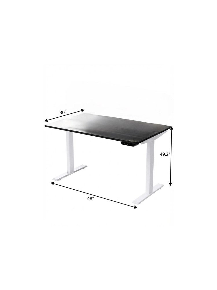 48" Adjustable Black and White Stainless Steel Standing Desk HomeRoots