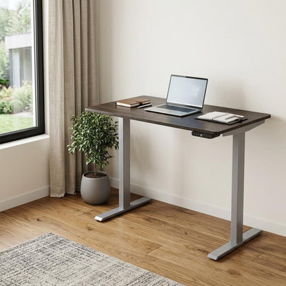 Adjustable Black and Gray Stainless Steel Rolling Standing Desk HomeRoots