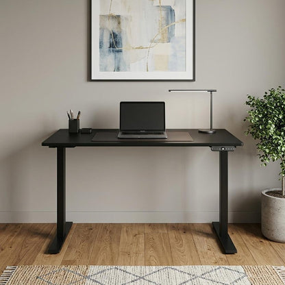 60" Adjustable Black Stainless Steel Standing Desk HomeRoots